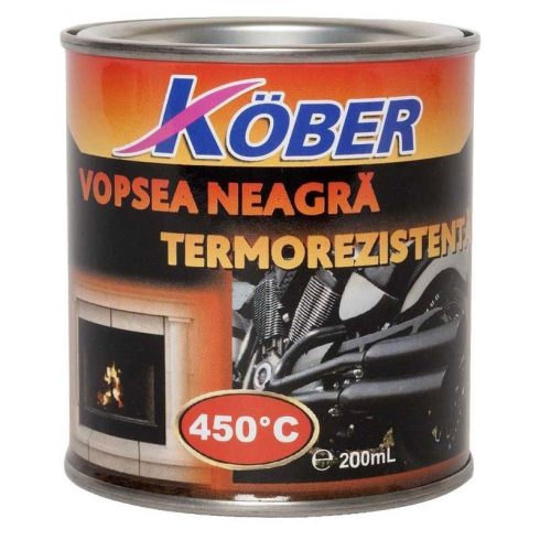 Köber hőálló festék (450 C) fekete 0,2 l